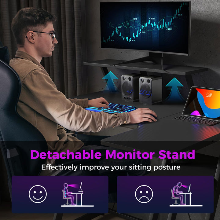 Giantex 39” L-Shaped Computer Desk with Power Outlets