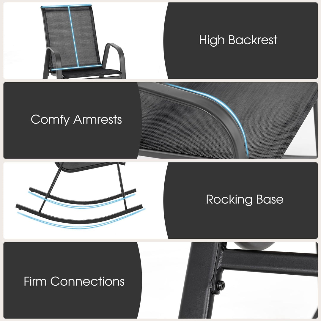 Giantex Outdoor Rocking Chairs , Patio Rocking Chairs w/Breathable Seat &amp; Back