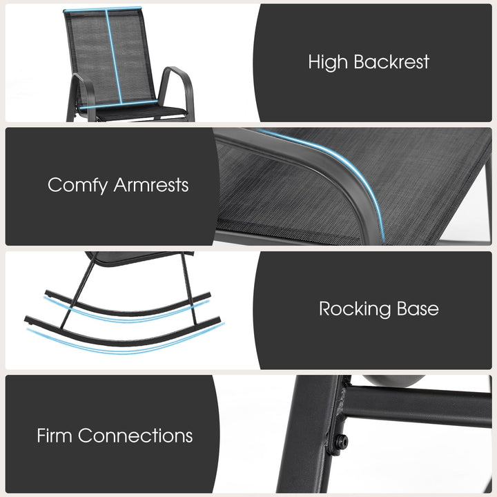 Giantex Outdoor Rocking Chairs , Patio Rocking Chairs w/Breathable Seat &amp; Back