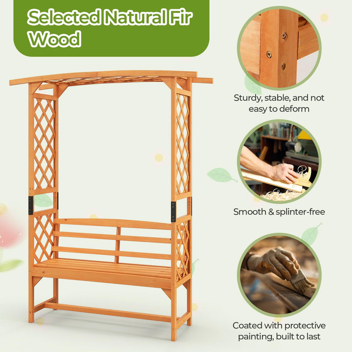 Giantex Garden Arch Trellis with Bench - 63&