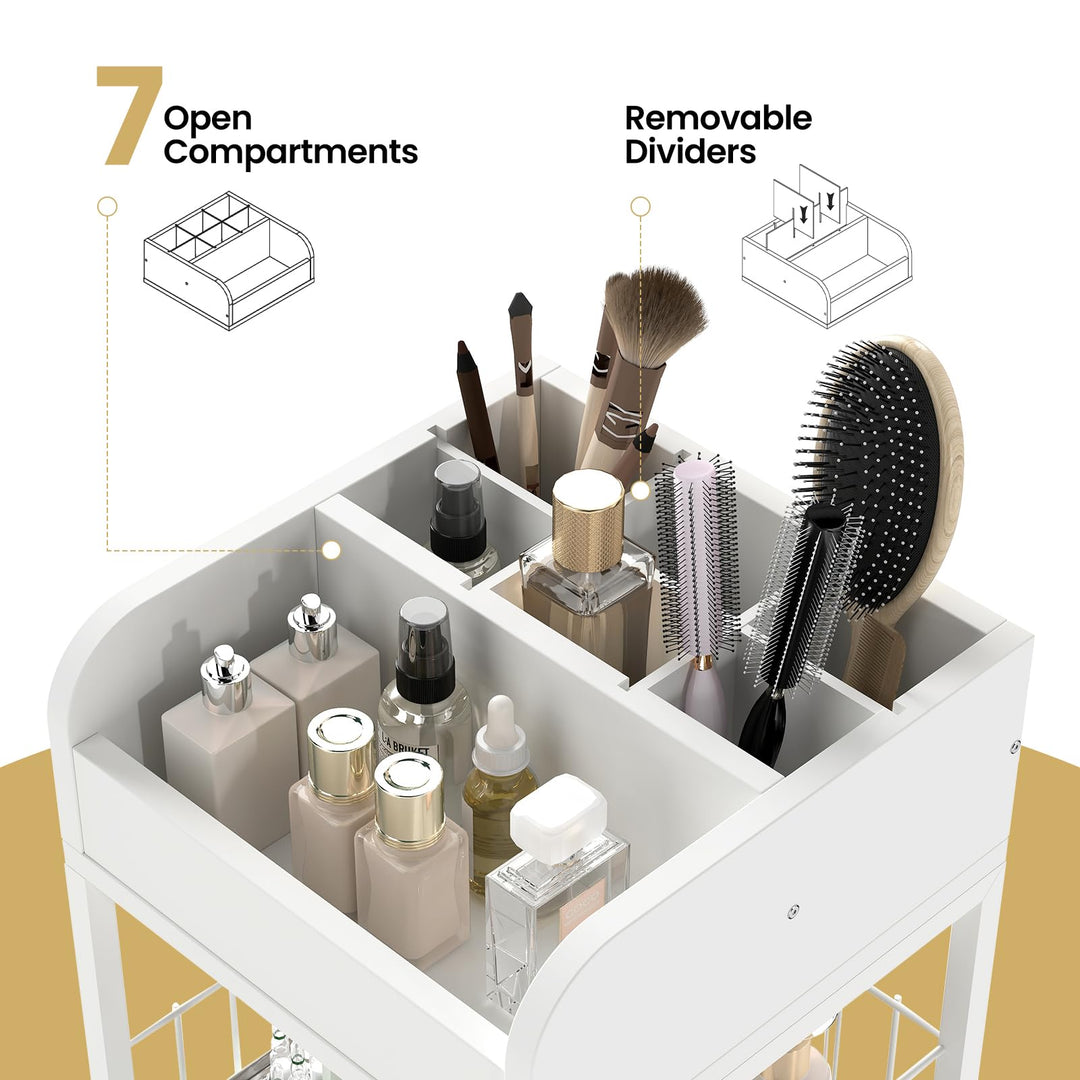 Giantex Rolling Makeup Organizer Cart with Drawers &amp; Shelves