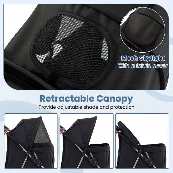 Giantex 3 Wheel Foldable Dog Stroller for Small Dogs Cats