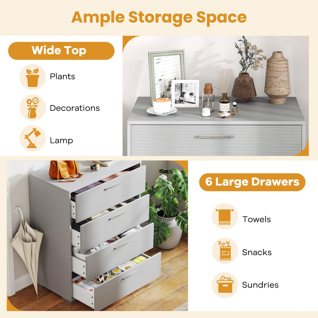 Giantex Storage Cabinet with 4 Drawers, Metal Legs &amp; Handles, Anti-Toppling Devices, Tall Cabinet