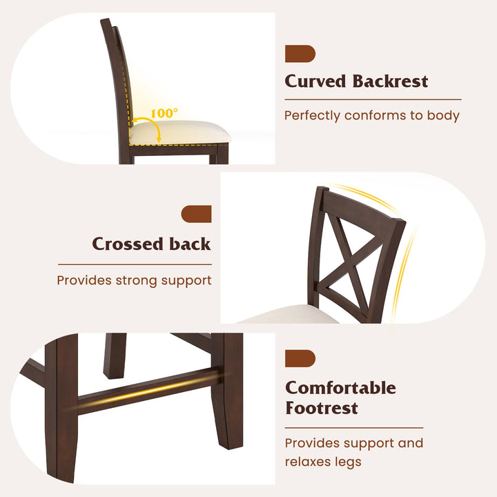 Giantex Farmhouse Counter Height Bar Stools with Footrest (2/4)