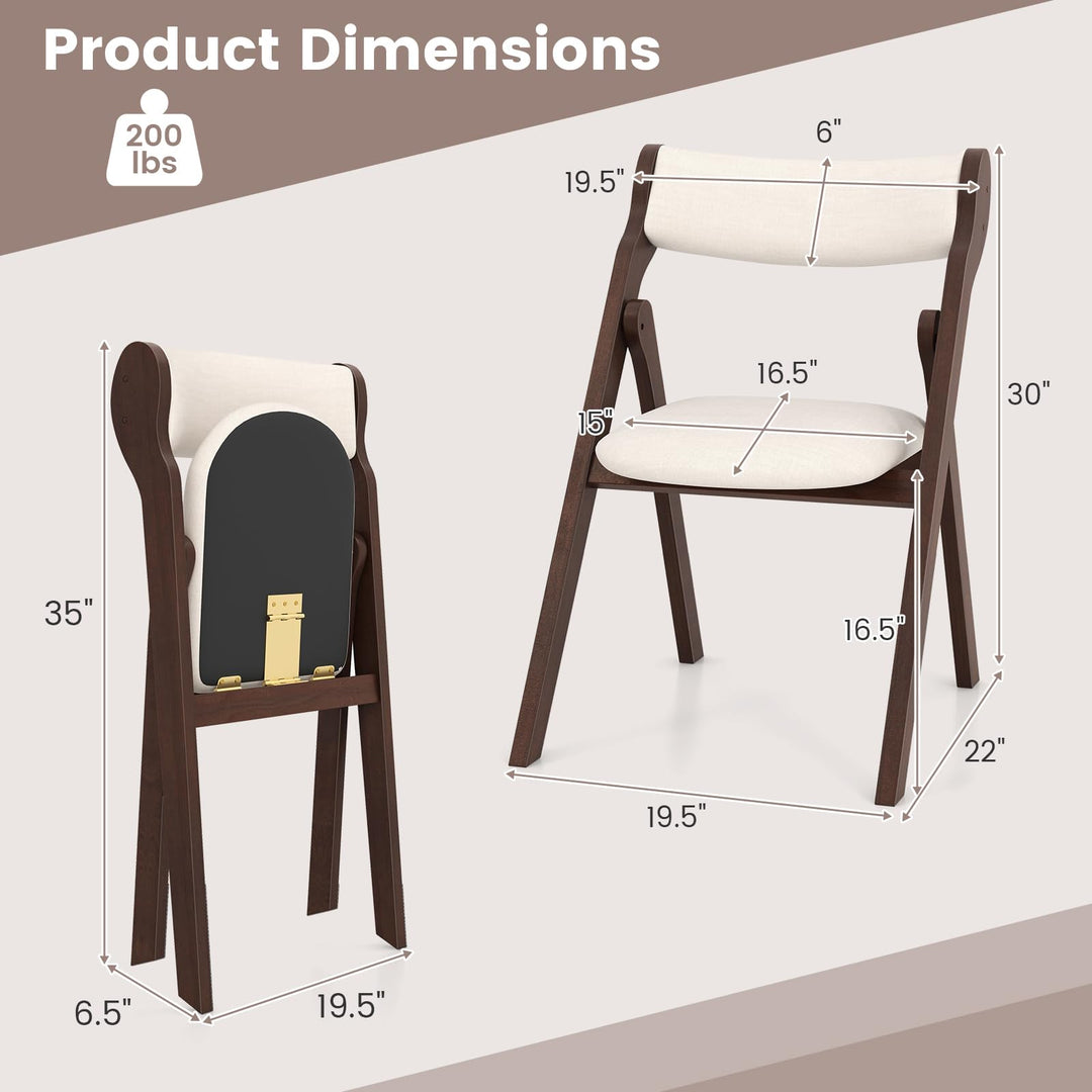 Giantex Folding Dining Chairs, Upholstered Kitchen Chairs w/Comfy Padded Backrest &amp; Seat