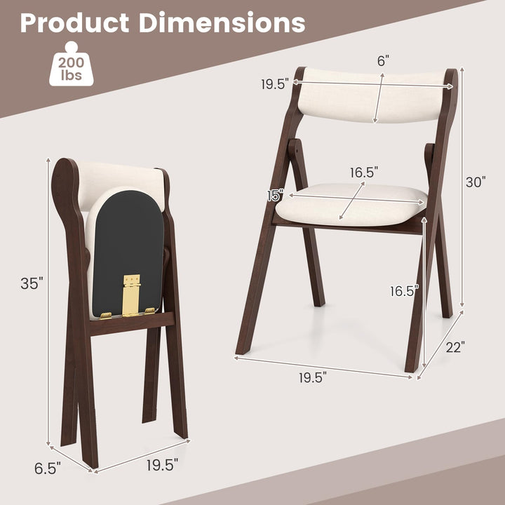 Giantex Folding Dining Chairs, Upholstered Kitchen Chairs w/Comfy Padded Backrest &amp; Seat