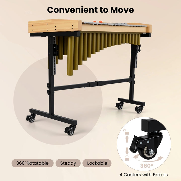 Giantex 32 Note Glockenspiel Marimba with Adjustable Stand &amp; Wheels
