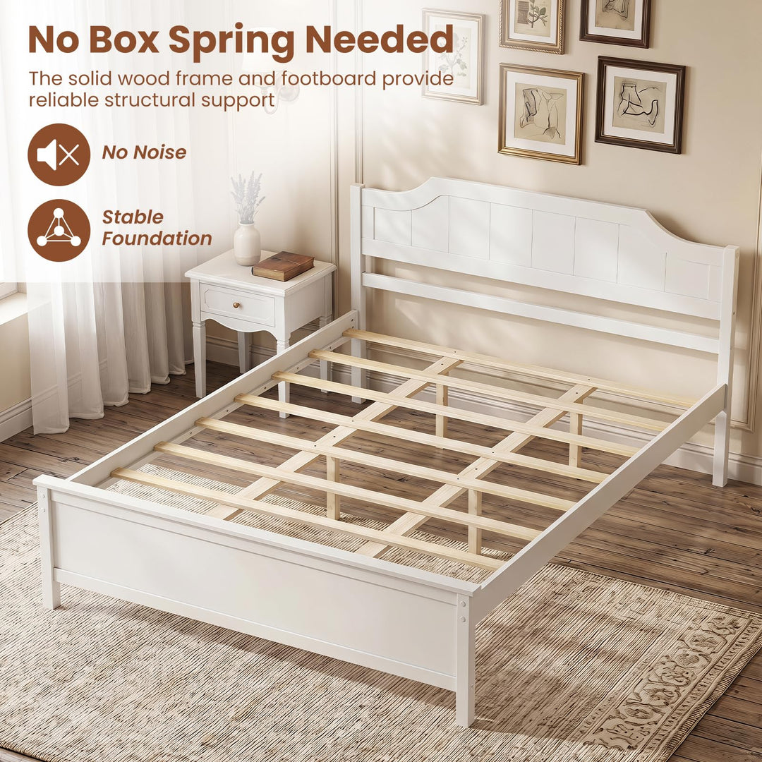 Giantex Queen/Twin/King/Full Size Wooden Bed Frame with Headboard