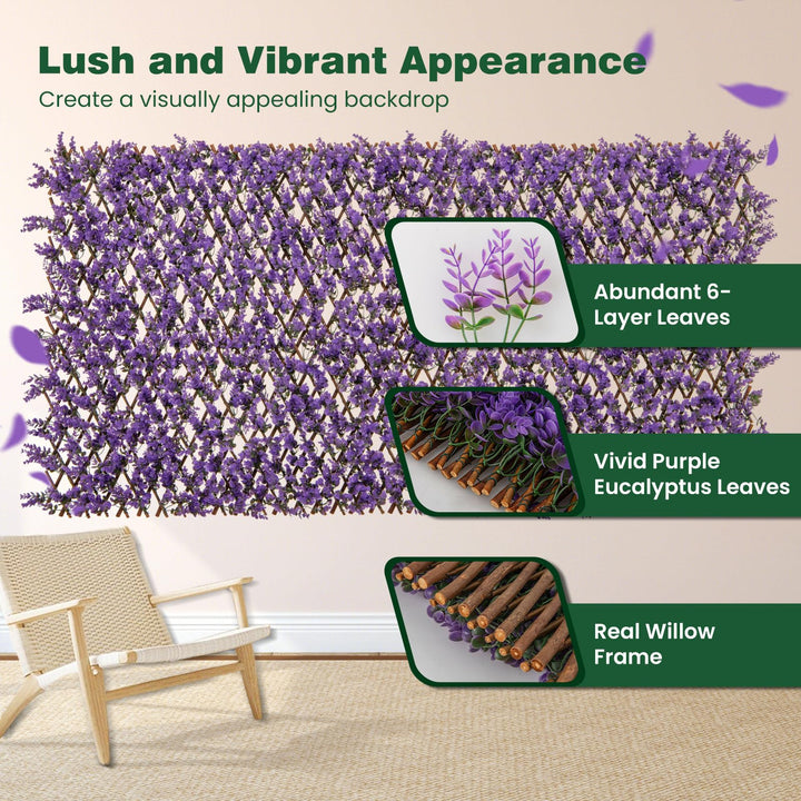 Giantex Expandable Fence Privacy Screen - Decorative Faux Fencing Panel for Balcony