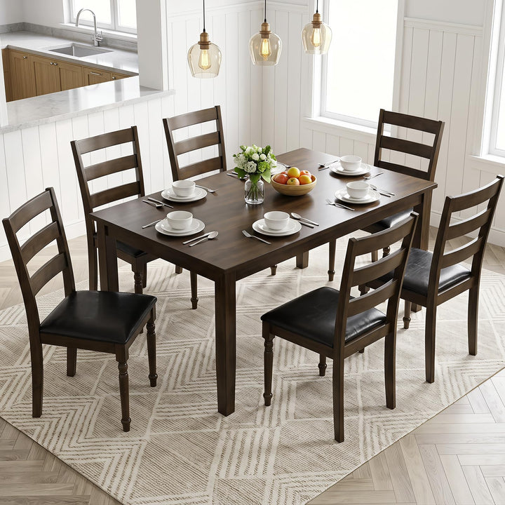 GIANTEX Wood Dining Chairs Set w/Soft Padded Seat &amp; Ergonomic Backrest