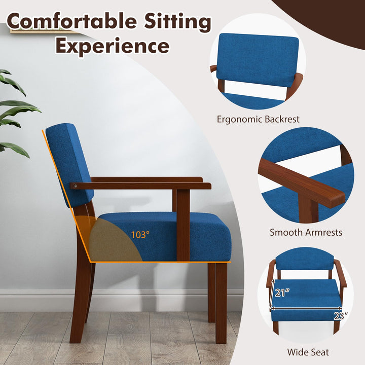 Giantex Modern Accent Chair, Linen Living Room Arm Chair w/Soft Padded Seat &amp; Backrest