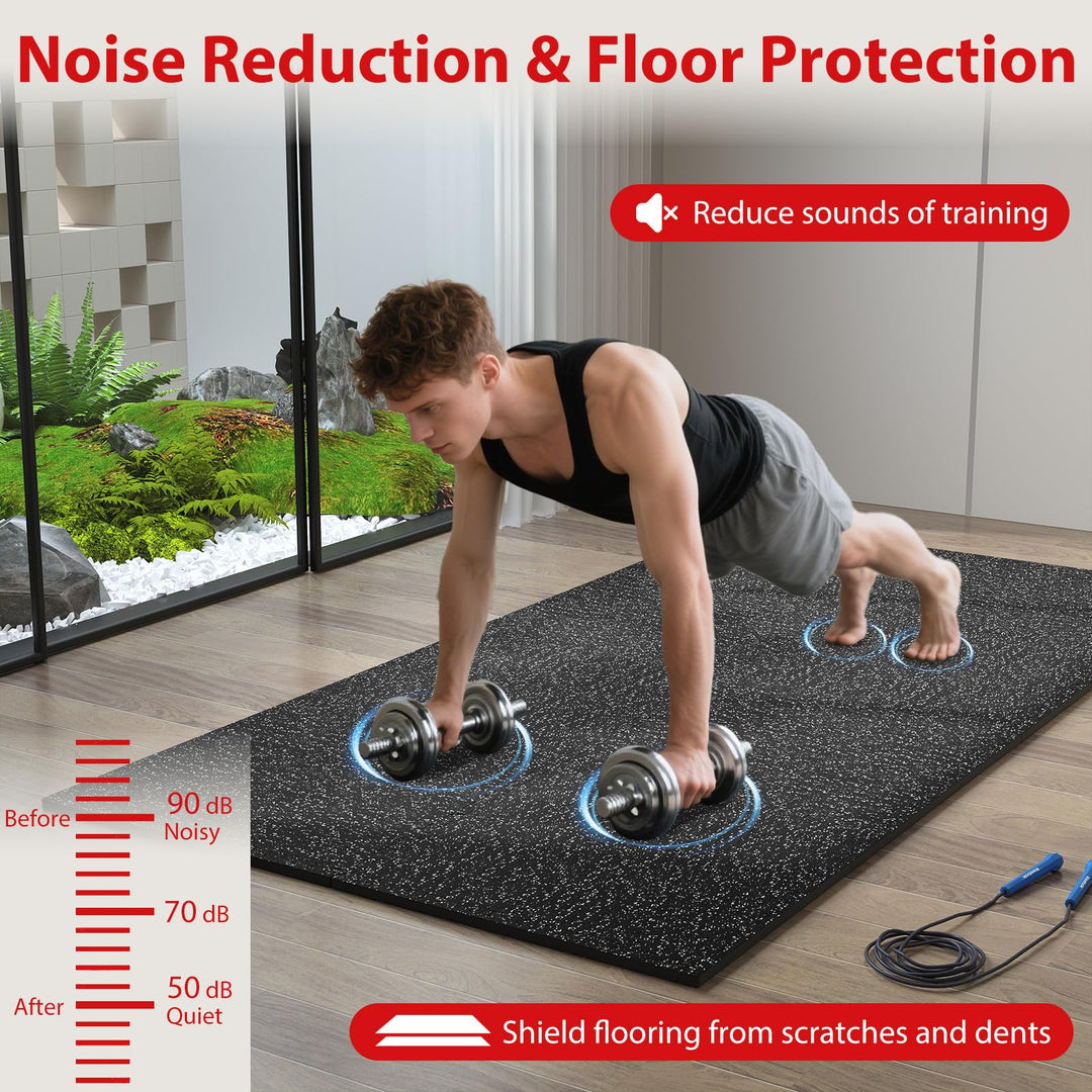 Giantex 12/24 Pack Interlocking Rubber Gym Floor Mats 0.79" Thick 24" x24" Puzzle Tiles