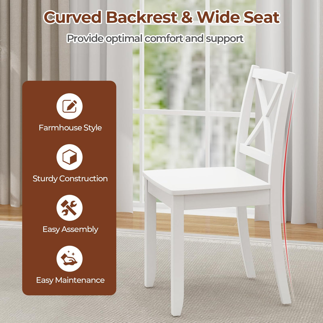 Giantex Wood Dining Chairs, Armless Kitchen Chairs w/Rubber Wood Legs &amp; Curved Backrest