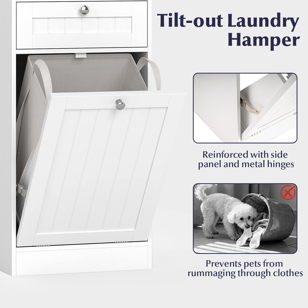 Giantex Tilt-Out Laundry Hamper Cabinet (16"x 16"x 31.5")