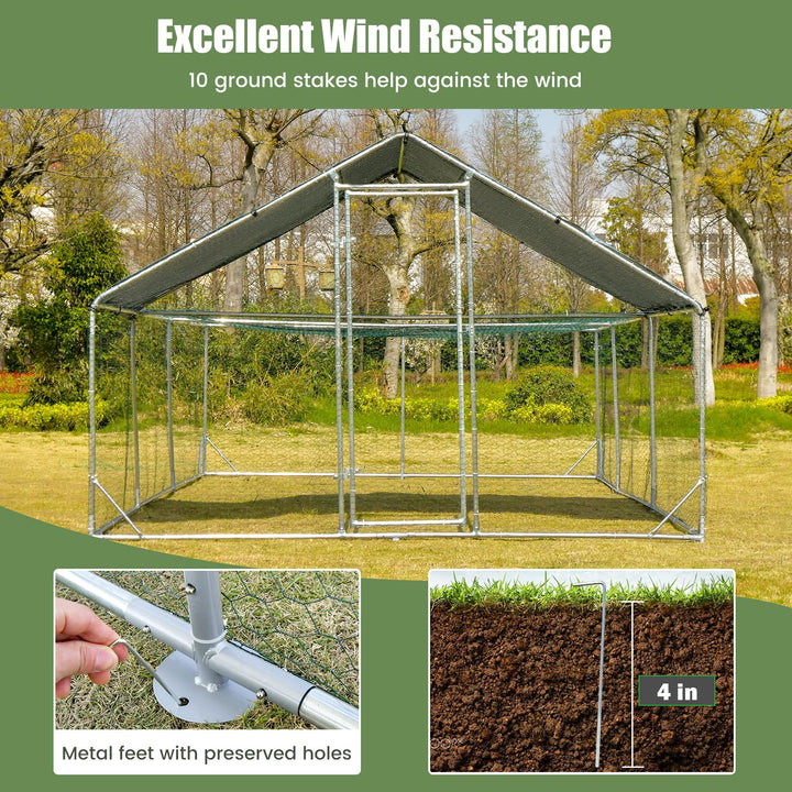 Giantex 20ft Large Metal Chicken Coop