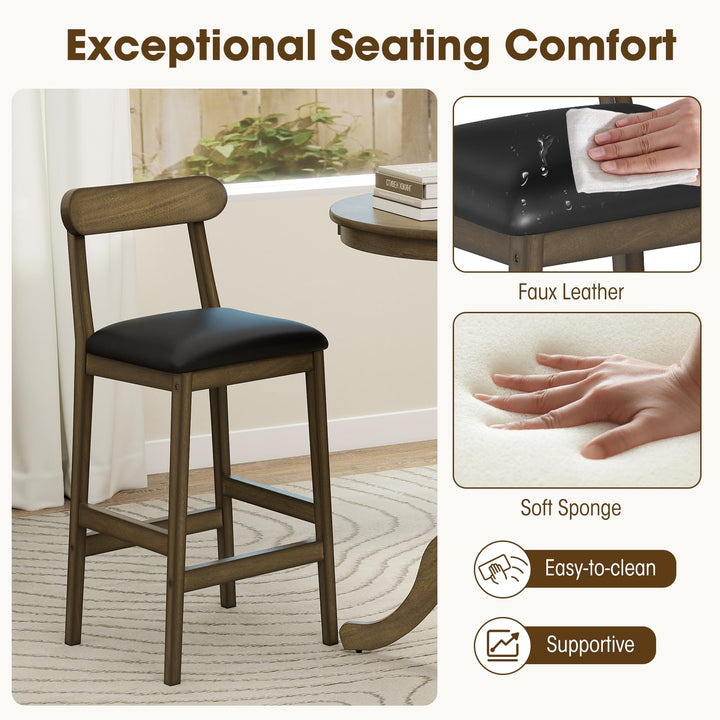 Giantex Farmhouse Bar Stools Set of 2/4 with Rubber Wood Legs for Kitchen