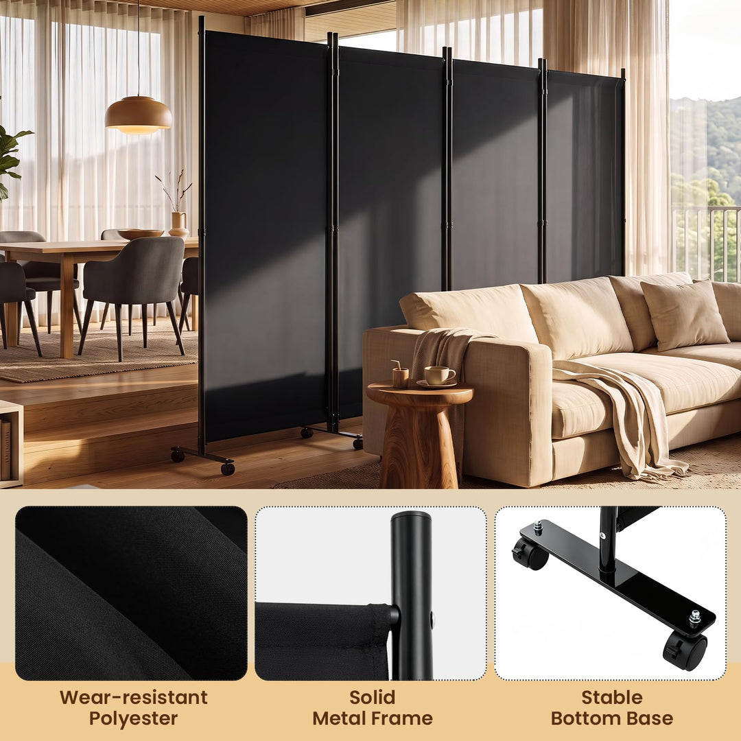 Giantex Folding Room Divider with Wheels