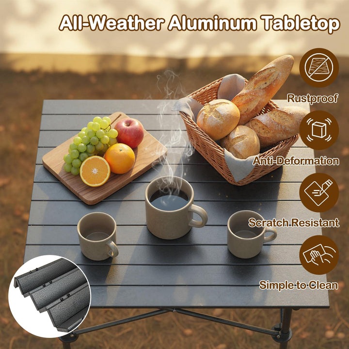 Giantex Folding Roll-up Camping Table Portable Square Table with Carry Bag for Picnic