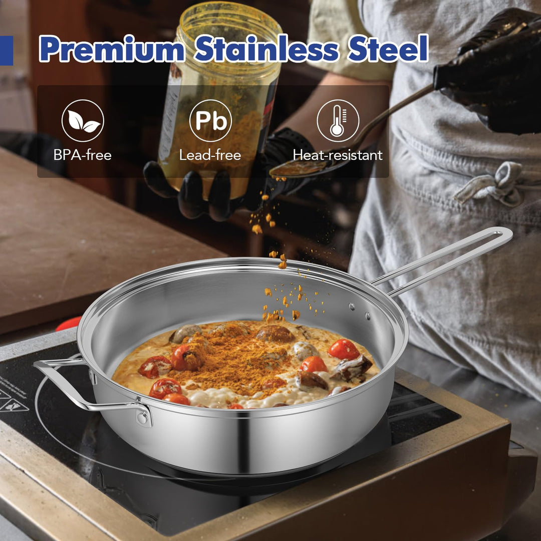 Giantex 12-Pcs Pots and Pans Set Non Stick, Non-toxic Kitchen Set w/Tempered Glass Lids &amp; Stay-Cool Handles