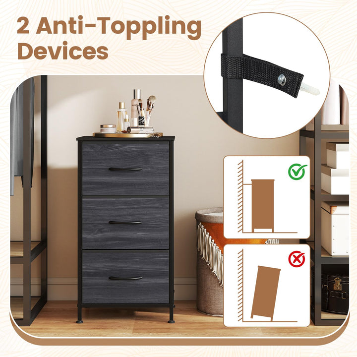 GIANTEX 3/4/5 Drawers Dresser Nightstand with Heavy-Duty Metal Frame (1/2)