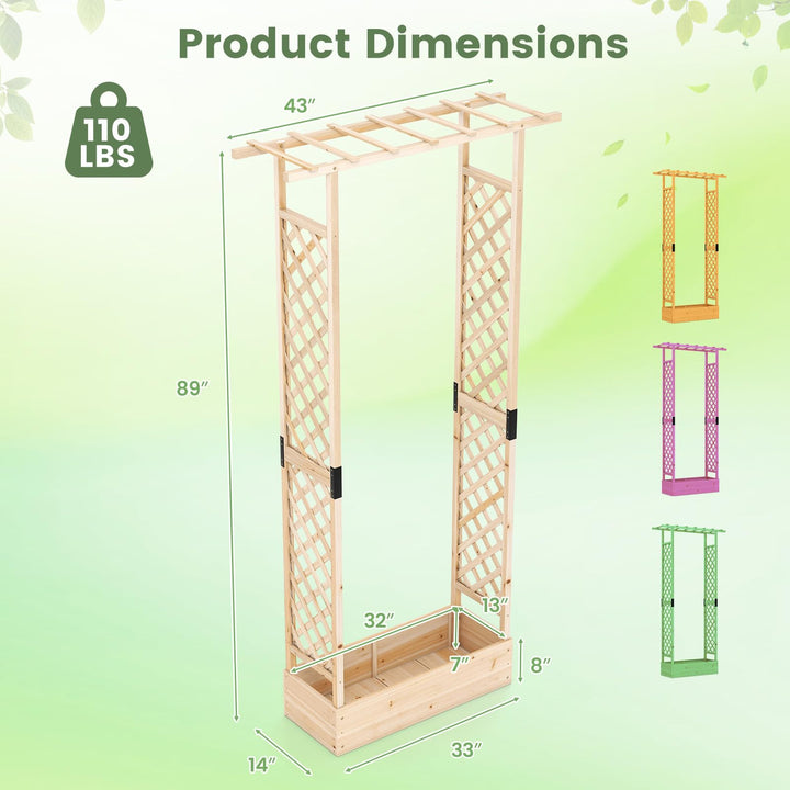 Giantex Wooden Raised Garden Bed with Trellis &amp; Hanging Roof