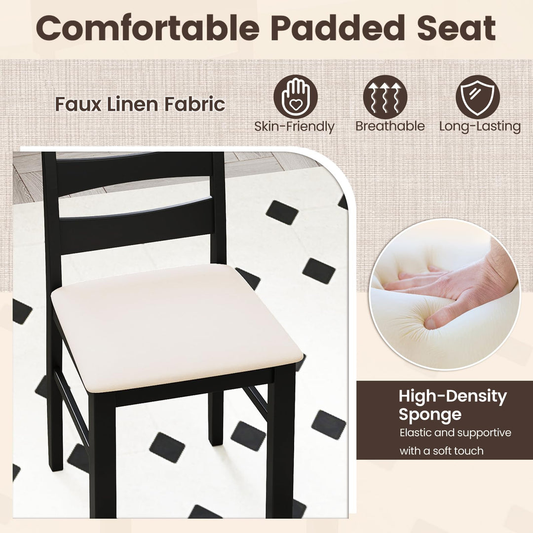 Giantex Dining Chairs Set of 2/4 with Padded Seat &amp; Rubber Wood Frame