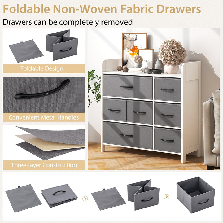 Giantex Storage Cabinet with 7 Drawers &amp; Open Shelf, Chest of Drawers, Console Table