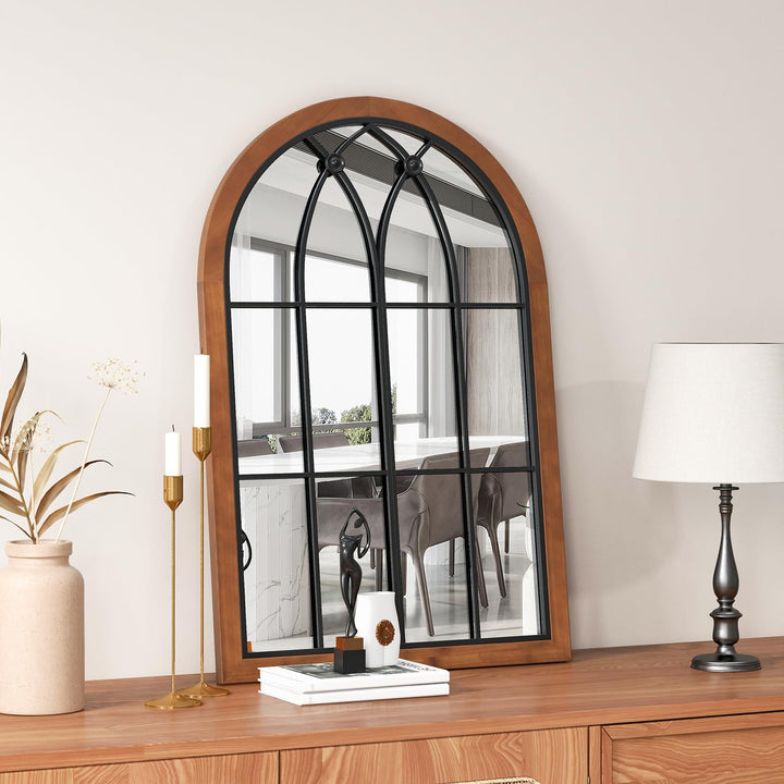 CHARMAID Arched Window Wall Mirror, 36&