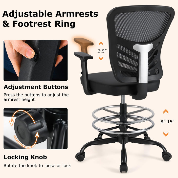 Giantex Mesh Drafting Chair, Standing Desk Chair
