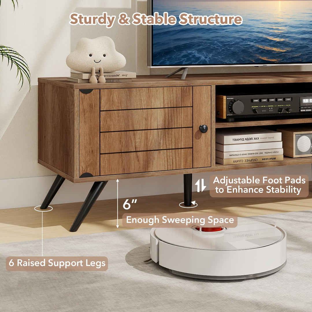 Giantex 2-Door TV Stand for TVs up to 65 Inch with Open Shelves