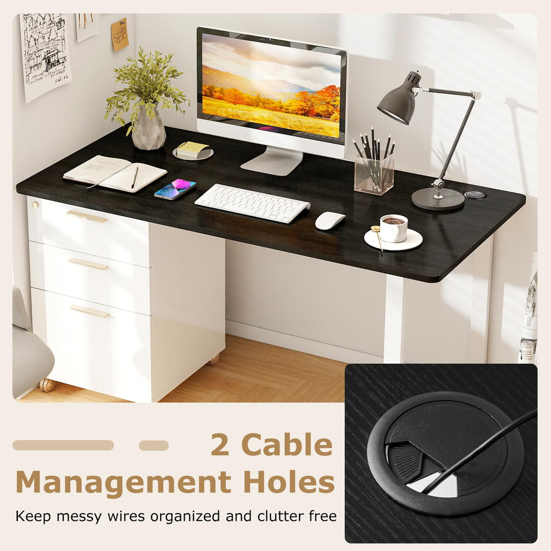 Giantex Universal Wood Table Top 55 x 28 inch Solid One-Piece Desk top