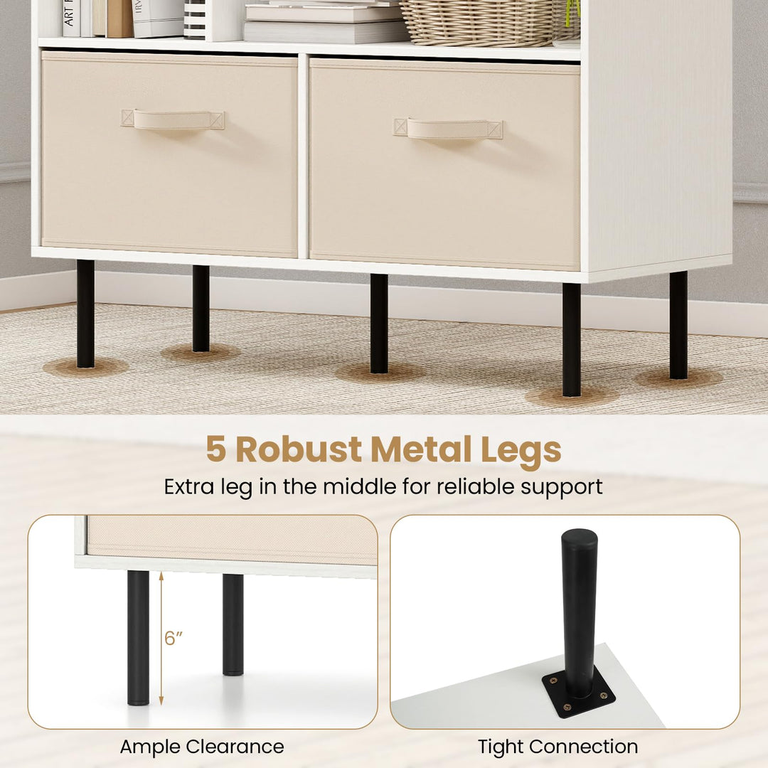Giantex 6-Cube Bookshelf 3-Tier White Bookcase