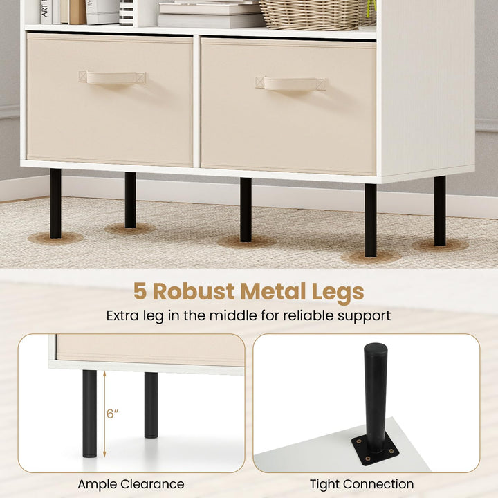 Giantex 6-Cube Bookshelf 3-Tier White Bookcase