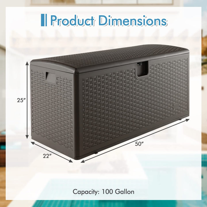 Giantex Patio Deck Box - Outdoor Storage Bin with Flip Lid, Lock Hole, 31-130 Gallons