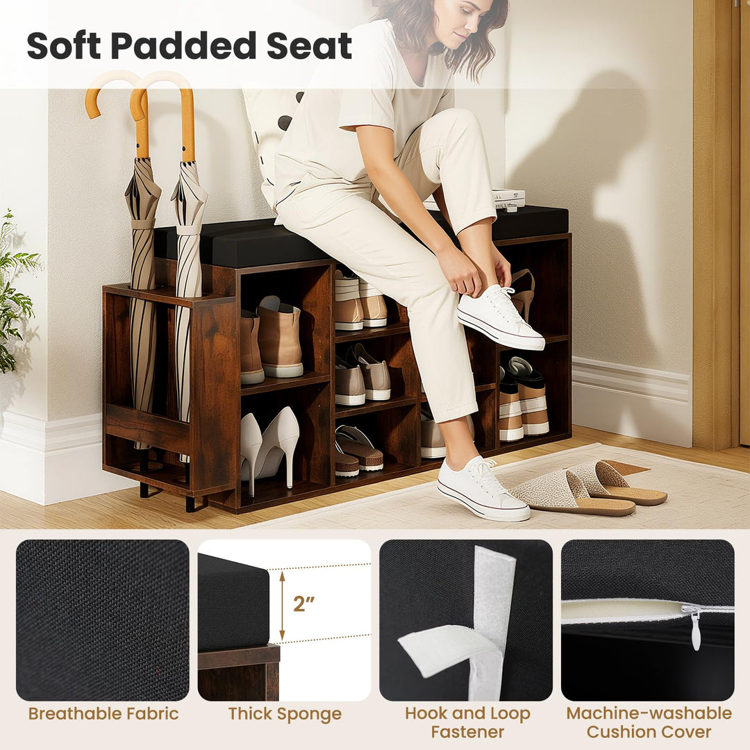 Giantex Shoe Storage Bench with Umbrella Stand