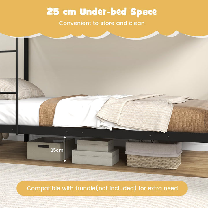 Giantex Metal Bunk Bed Twin Over Twin, Bunk Beds for Kids, Teens &amp; Adults Bunk Bed with Stairs
