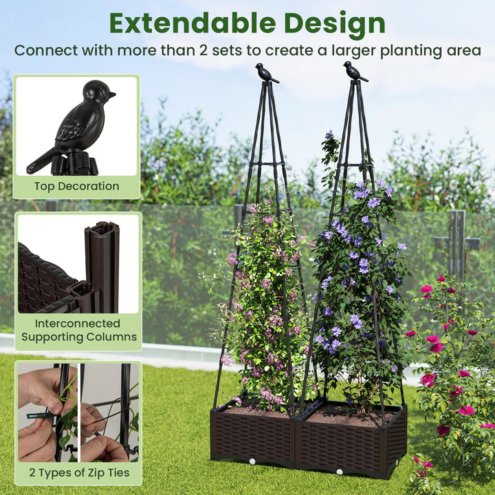 Giantex Raised Garden Bed with Wheels &amp; Tomato Cage