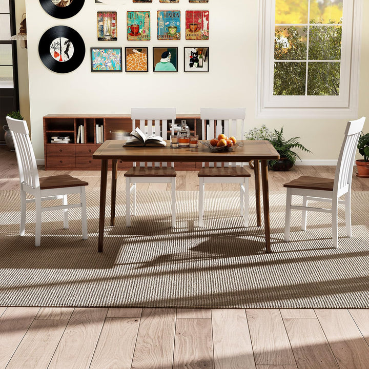 Giantex Wooden Dining Chairs Set of 2/4 with Hollowed Backrests &amp; Rubber Wood Seats
