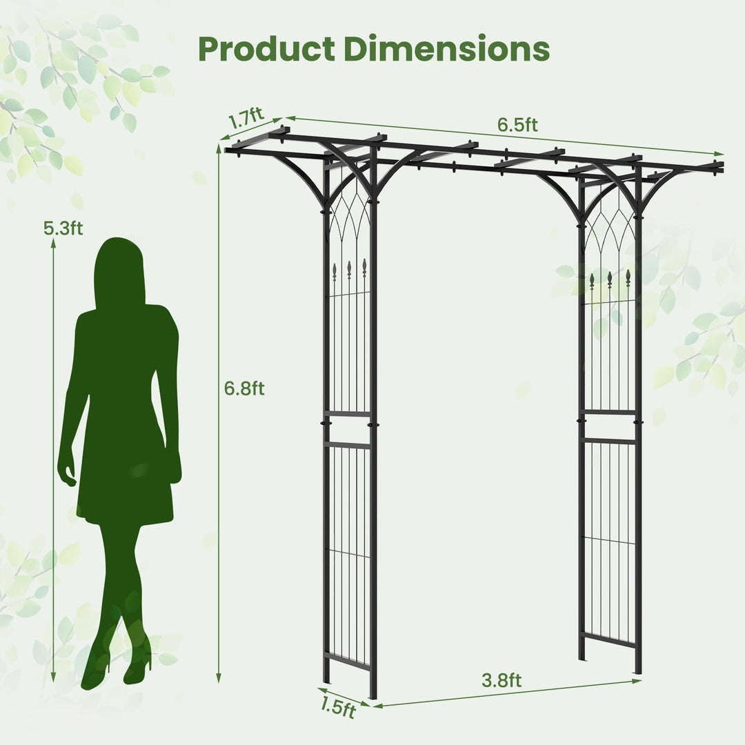 Giantex Garden Arch Trellis, Wedding Arbor for Ceremony Party, 79&