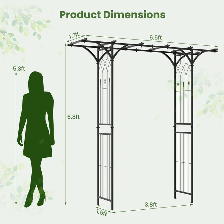 Giantex Garden Arch Trellis, Wedding Arbor for Ceremony Party, 79&