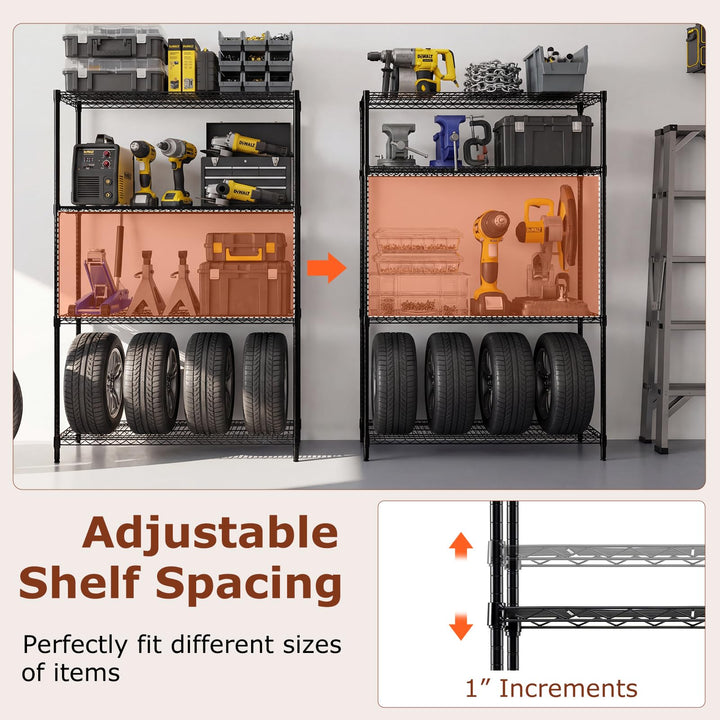 Giantex 4-Tier Metal Storage Shelving Unit with V-Shaped Wire Rack