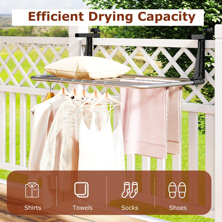 Giantex Portable Clothes Drying Rack 25.5"/31" Aluminum Hanging Laundry Rack
