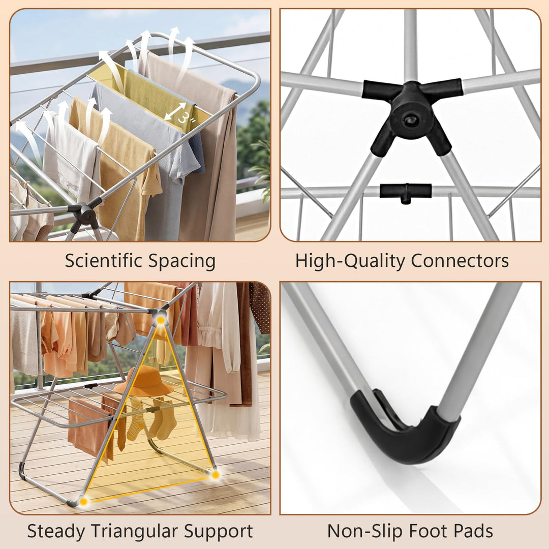 Giantex Foldable Clothes Drying Rack for Indoor and Outdoor Use