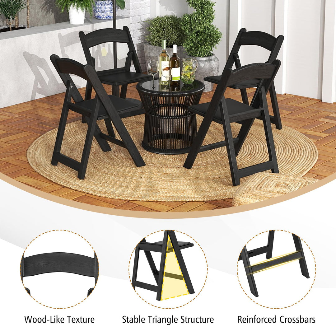Giantex Folding Chairs Portable Resin Event Chairs with Padded Seat