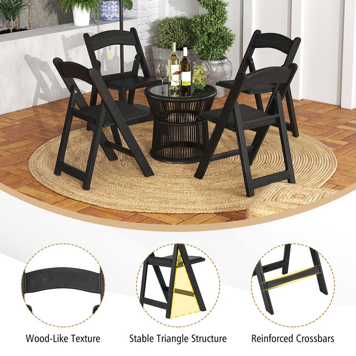 Giantex Folding Chairs Portable Resin Event Chairs with Padded Seat