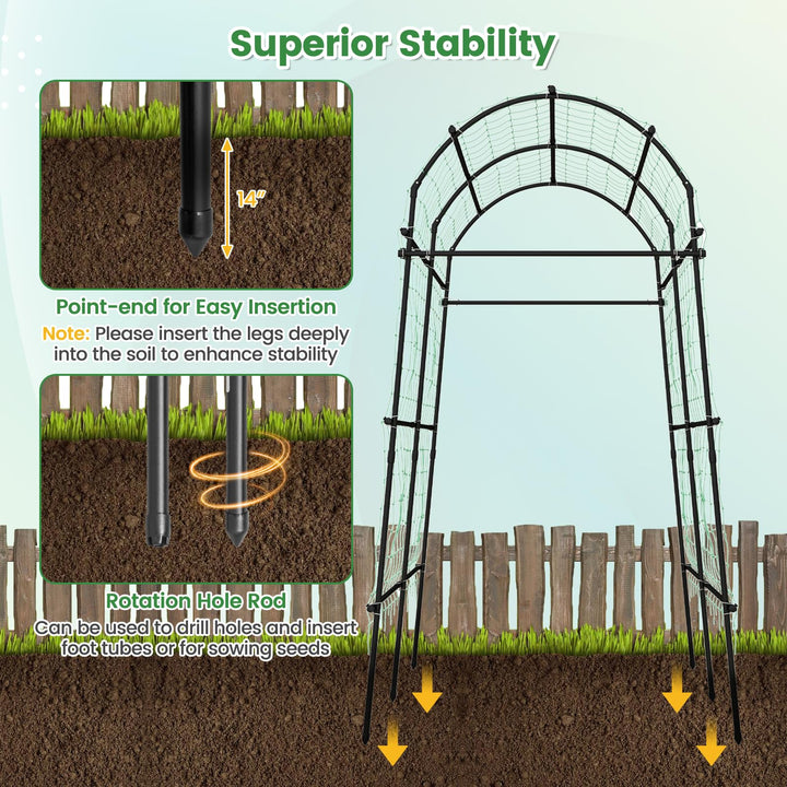 Garden Arch Trellis for Climbing Plants - Giantex
