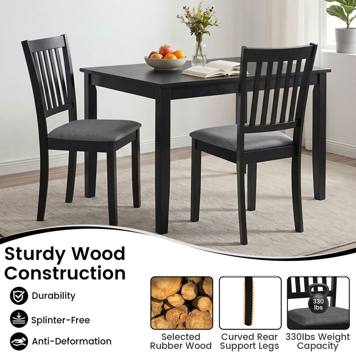 Giantex Modern Farmhouse Wood Slat-Back Kitchen Chairs w/Padded Seat (2/4)