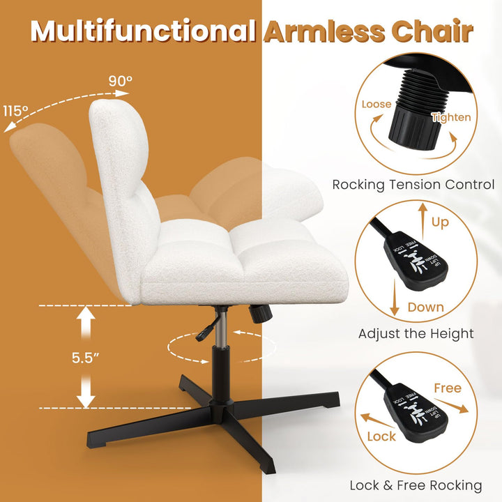 Giantex Criss Cross Chair No Wheels, Armless Cross Legged Office Desk Chair
