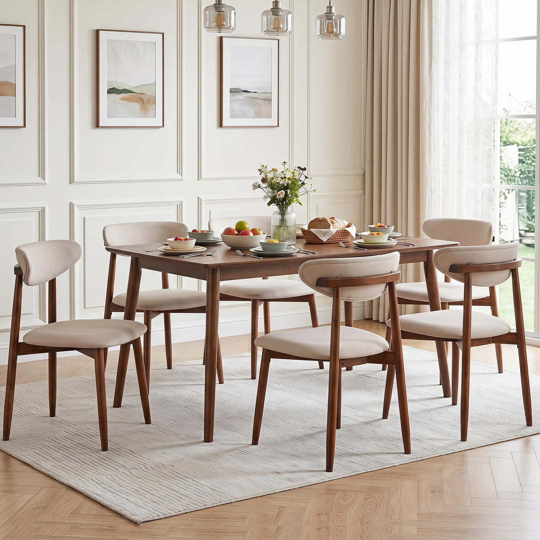 Giantex Modern Upholstered Wooden Dining Chairs with Fabric Padded Seat (2/4)