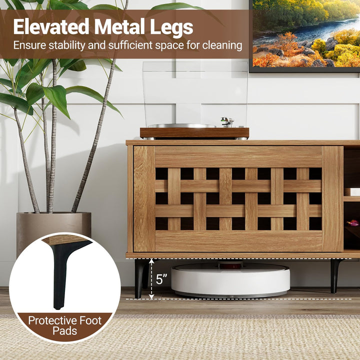 Giantex Mid Century Modern TV Stand for 60-80 Inch TV